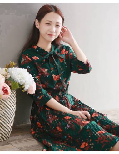 Robe japonaise verte style mori