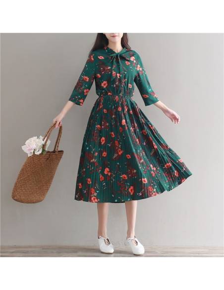 Robe japonaise verte style mori