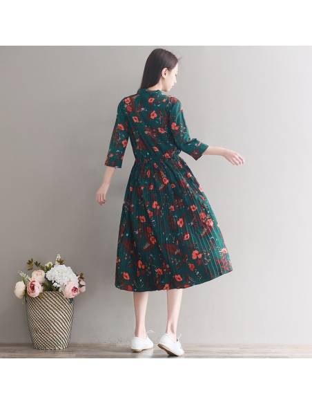 Robe japonaise verte style mori