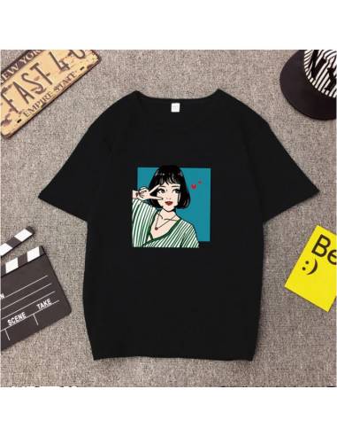 T-shirt imprimé V femme