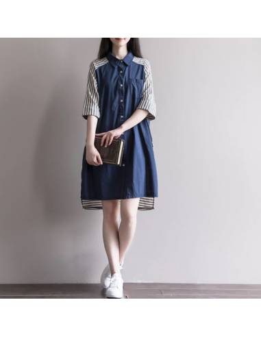 Robe Mori Bleu jeans à rayures