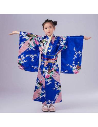 Kimono Japonais Enfant Bleu